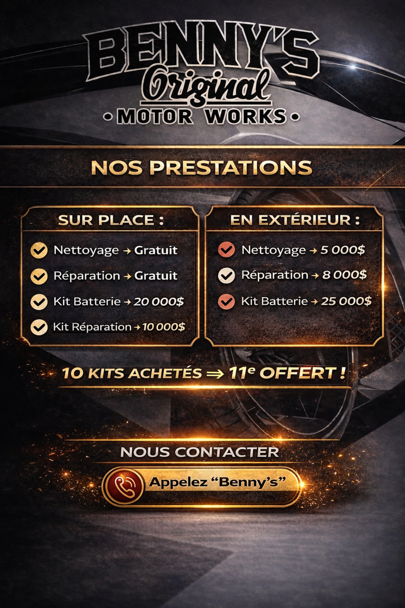 Nos prestations Benny's